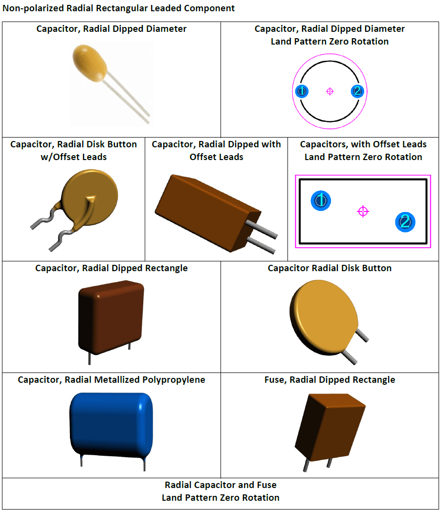 Non-polarized Radial Rectangular Leaded Component